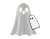 White Halloween LED Ghost (11cm)