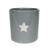 Grey Ceramic Pot with Raised White Star (12cm H)