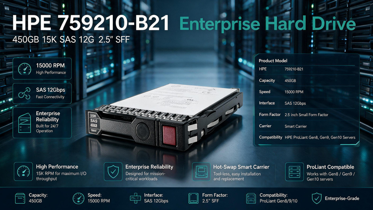 Built to Keep Servers Moving: The HPE 759210-B21 450GB 15K SAS Powerhouse
