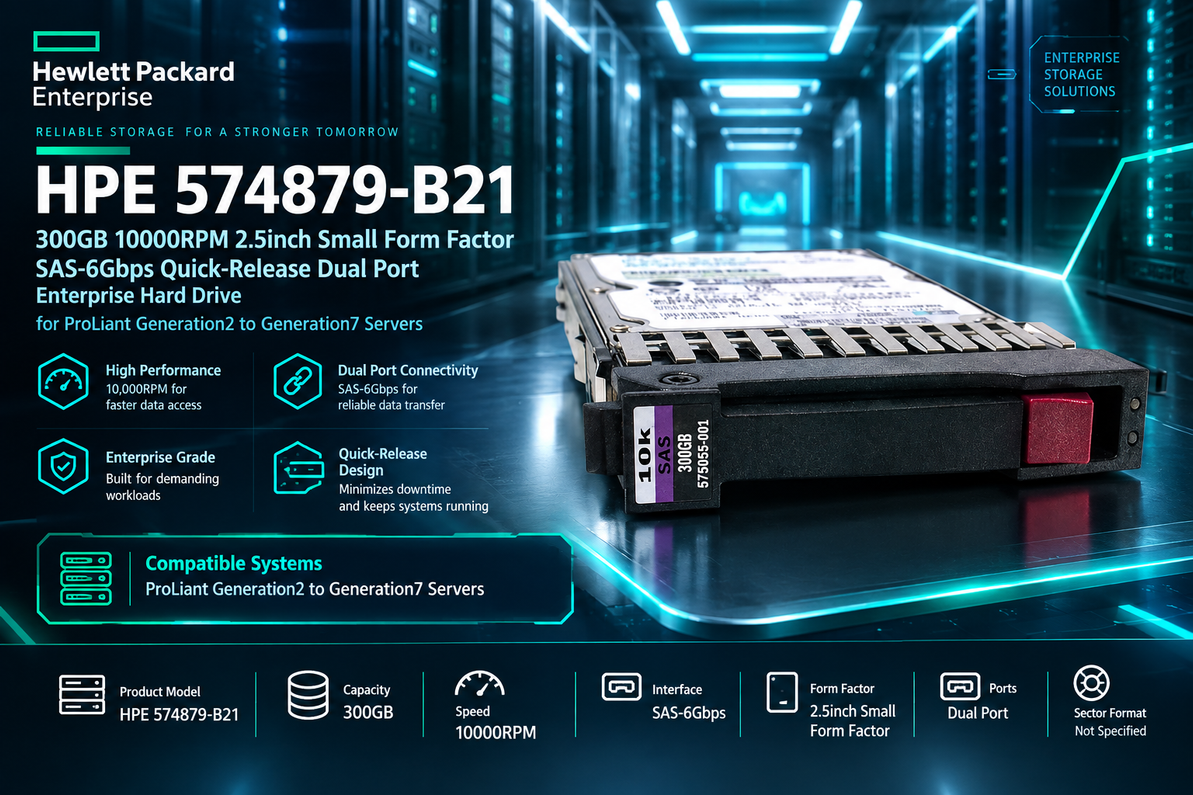 Where Legacy Meets Performance: Unleashing the HPE 574879-B21 300GB 10K SAS Enterprise Drive