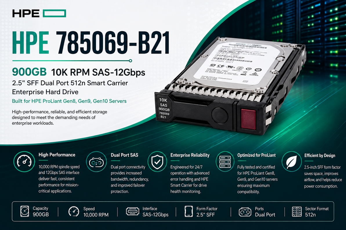 Power Without Compromise: HPE 785069-B21 900GB 10K SAS Drive for Enterprise ProLiant Servers