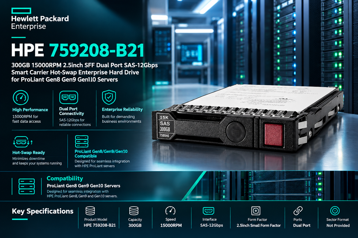 HPE 759208-B21 300GB 15K SAS: Unleashing Blazing Enterprise Performance in Every ProLiant Drive Bay