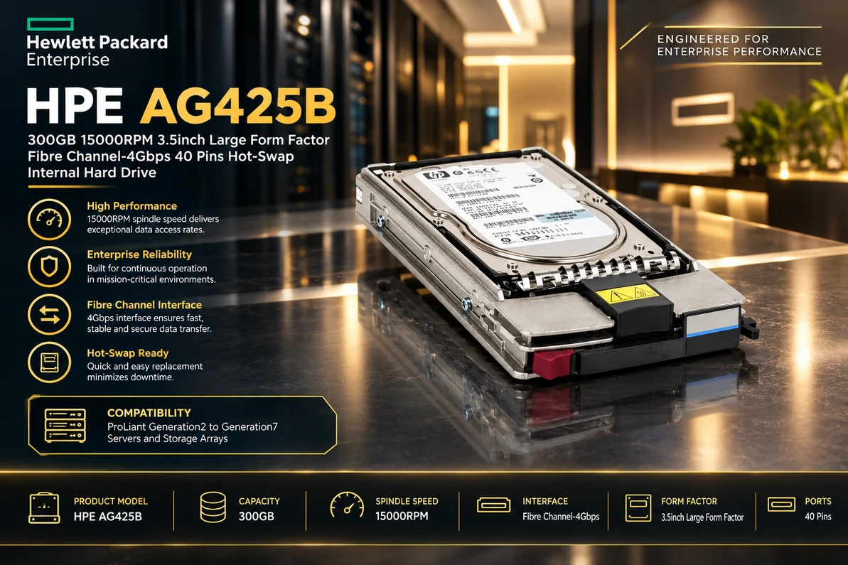 HPE AG425B 300GB 15K Fibre Channel Hard Drive: High-Speed Storage for Enterprise-Class EVA Systems