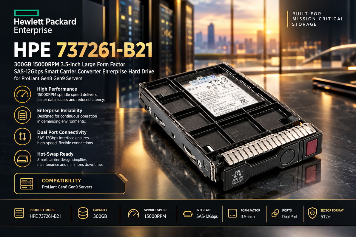 HPE 737261-B21: Unleashing 15K Enterprise Performance with 300GB SAS Storage Power