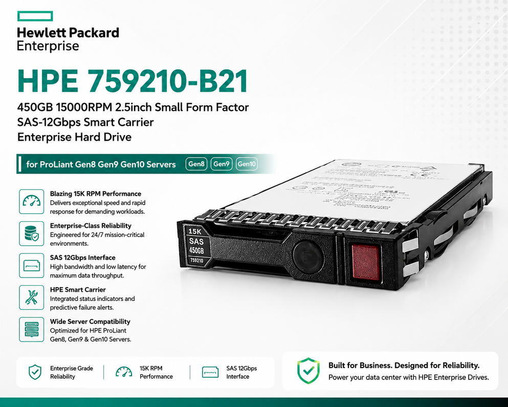 HPE 759210-B21: The 15K RPM SAS Powerhouse Built to Accelerate ProLiant Server Performance