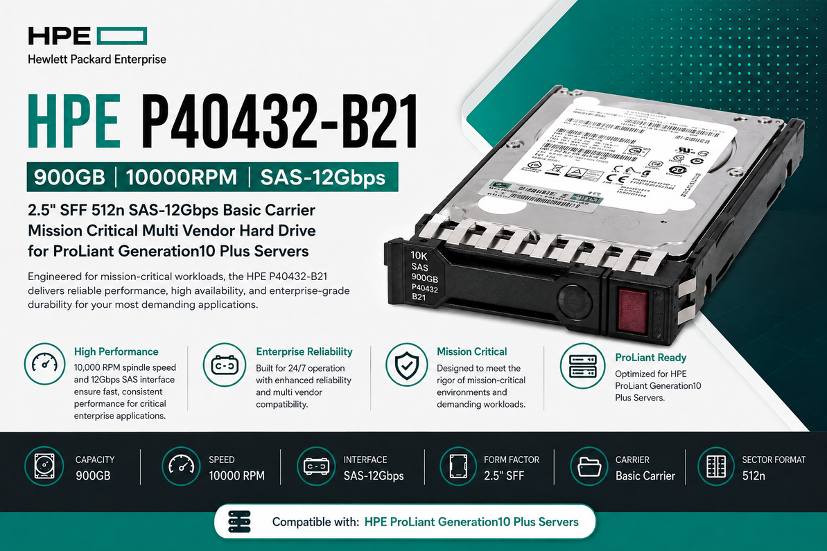 Maximize ProLiant Gen10 Plus Performance with the HPE P40432-B21 900GB Enterprise Hard Drive