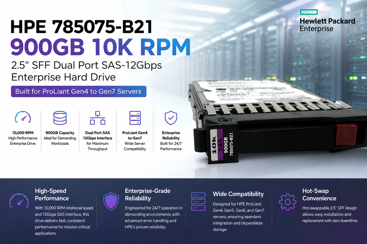 The Enterprise Workhorse: HPE 785075-B21 900GB 10K SAS Storage for ProLiant Servers