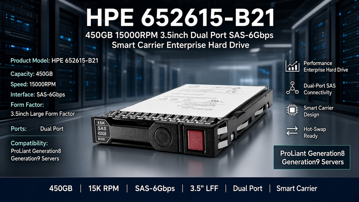 Where Speed Meets Reliability: Unleashing the HPE 652615-B21 450GB 15K SAS Powerhouse for ProLiant Gen8 & Gen9 Servers