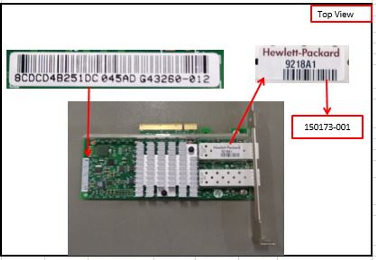 HP 665249-B21 - HP 560SFP+ 10Gb 2-Port PCI Ethernet Adapter(HP+LP