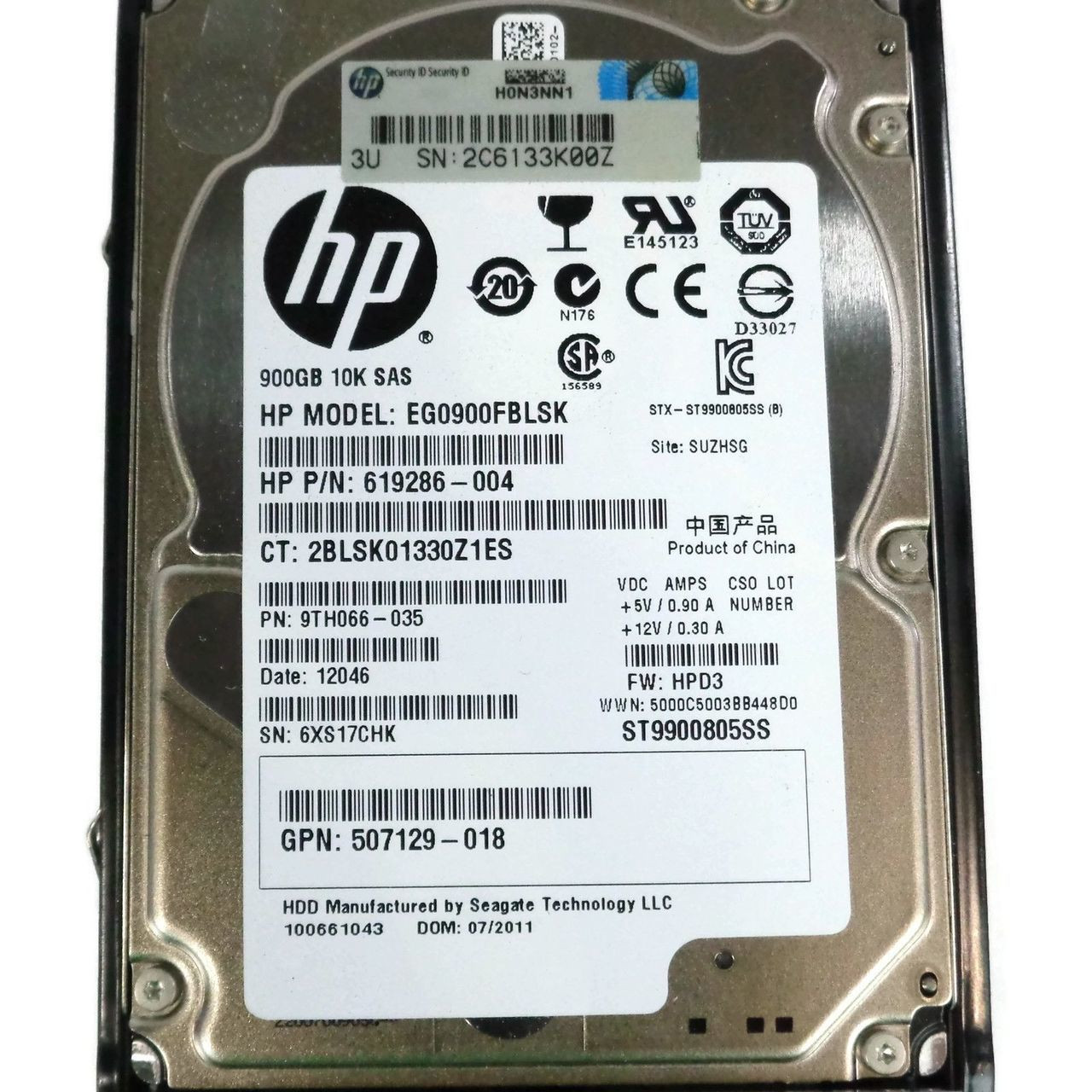 HPE 619286-004 900GB 10kRPM 2.5in SAS-6G Enterprise G4-G7 HDD