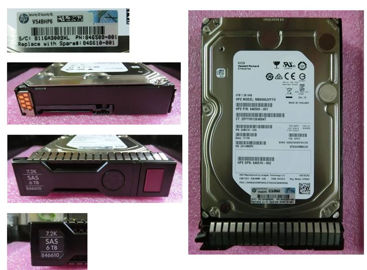 HPE 846610-001 6TB 7200RPM 3.5in DS SAS-12G SC Midline G9 G10 HDD