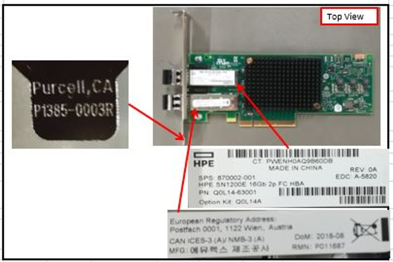 HPE StoreFabric 870002-001 SN1200E 16Gb 2-Port PCIe Fibre Channel HBA