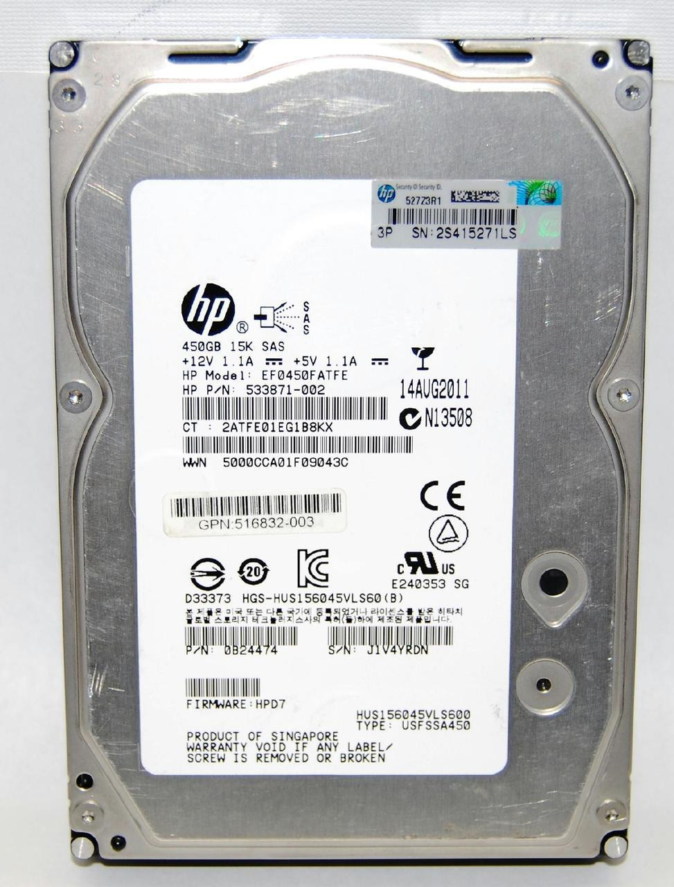 HP HDD 450GB SAS 6G 15K LFF 3.5´´ SC ENT (shin-