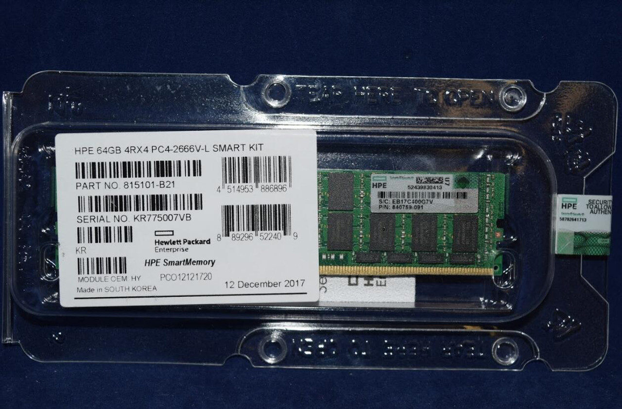 HPE 840759-091 64GB Quad Rank DDR4-2666 CL19 ECC Reg DDR4 SDRAM 