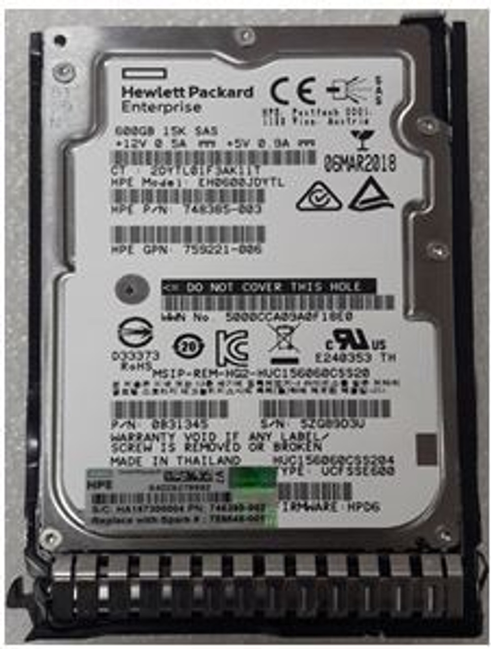 エイチピーイーEH0600JEDHE HPE 600GB 15K 12G SAS SFF SC Hard Drive