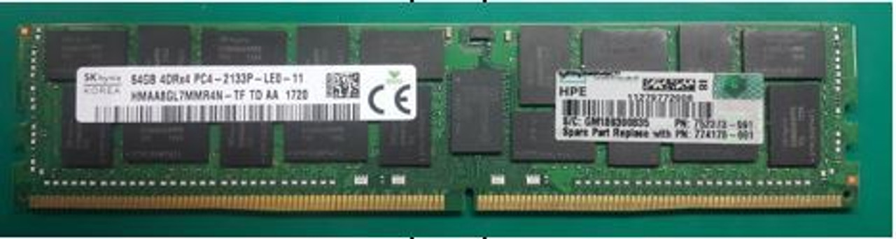 HPE 774176-001 64GB Quad Rank DDR4-2133 CL15 ECC Reg DDR4