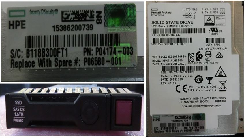 HPE P06580-001 1.6TB 2.5in DS SAS-12G SC Mixed Use G9 G10 SSD