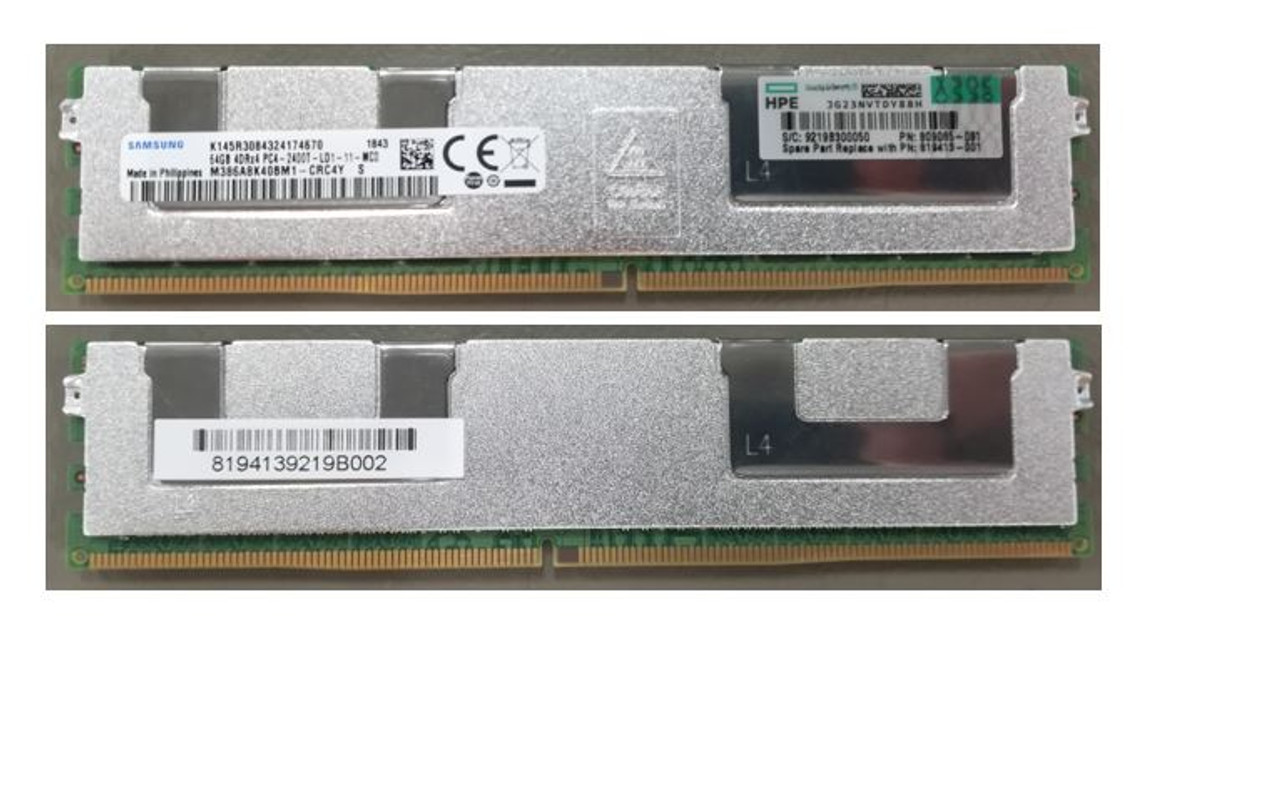 HPE 805358-B21 64GB Quad Rank DDR4-2400MHz CL17 ECC LRDIMM G9