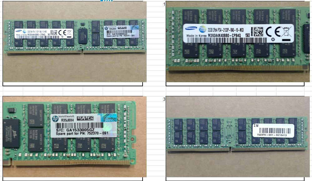 HPE 774175-001 32GB 288Pin 2133MHz ECC Reg DDR4 Memory for G9