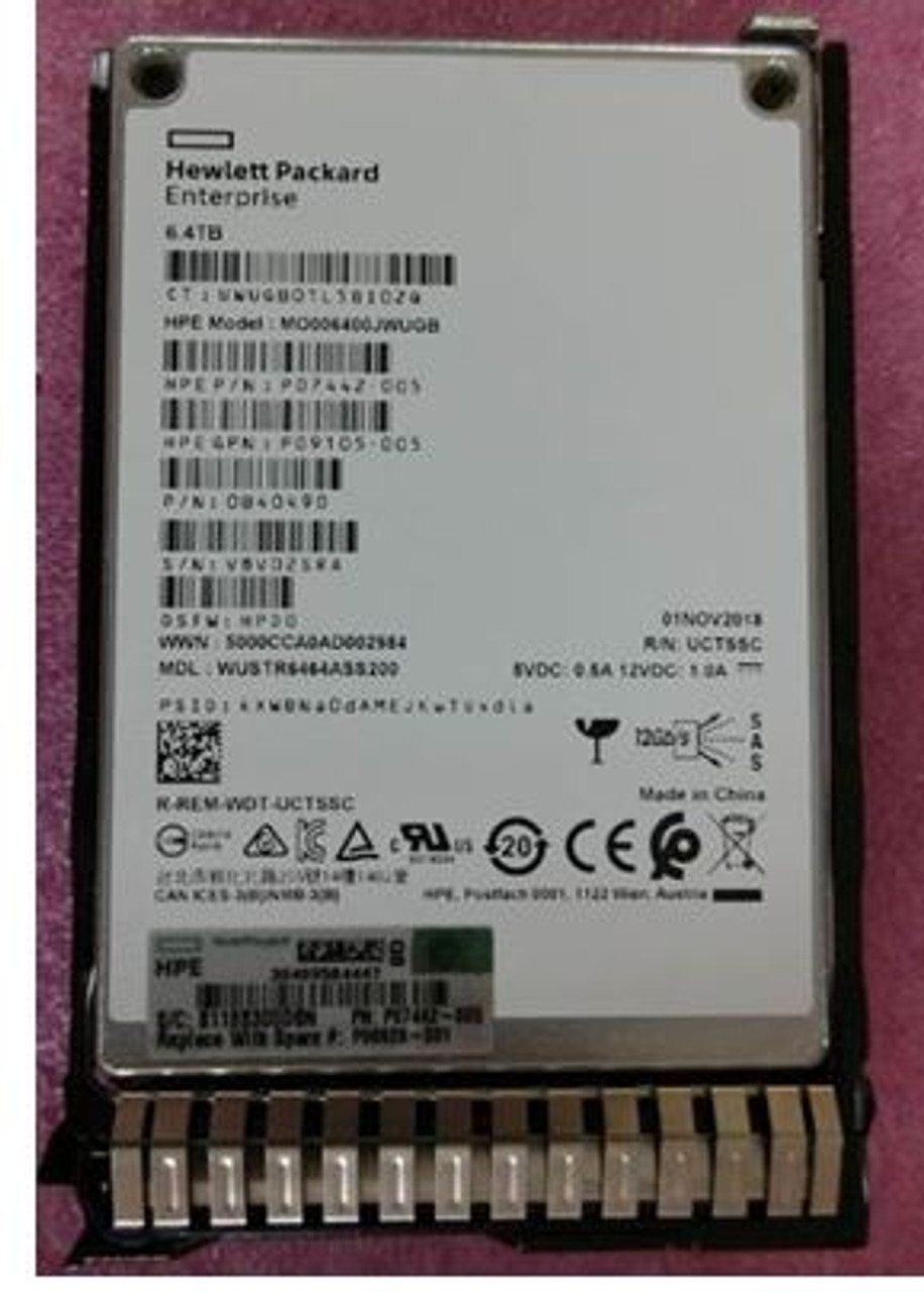 HPE P09926-001 6.4TB 2.5in DS SAS-12G SC Mixed Use G9 G10 SSD