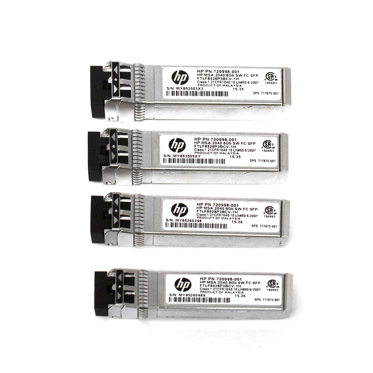 HPE MSA 720998-001 8Gb Short Wave FC SFP+ 4-Pack Transceiver Module