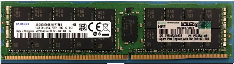 HPE P03053-0A1 64GB 2Rx4 DDR4-2933 CL21 ECC Reg LRDIMM Smart