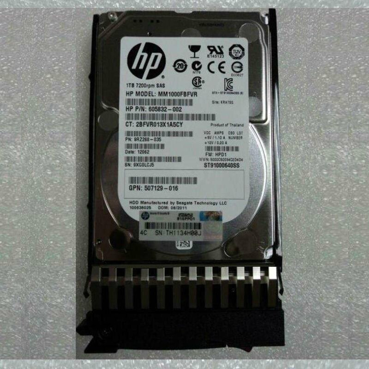 HPE 605835-B21 1TB 7.2kRPM 2.5in DP SAS-6G Midline G4-G7 HDD