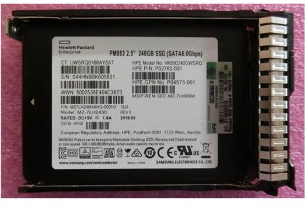 HPE P04556-K21 240GB 2.5in DS SATA-6G SC Read Intensive G9 G10 SSD