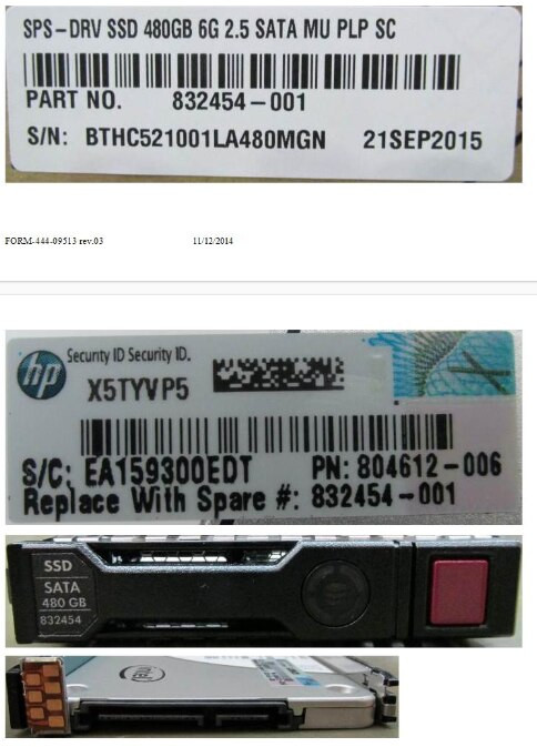 HPE 832414-B21 480GB 2.5in DS SATA-6G SC Mixed Use G9 G10 SSD