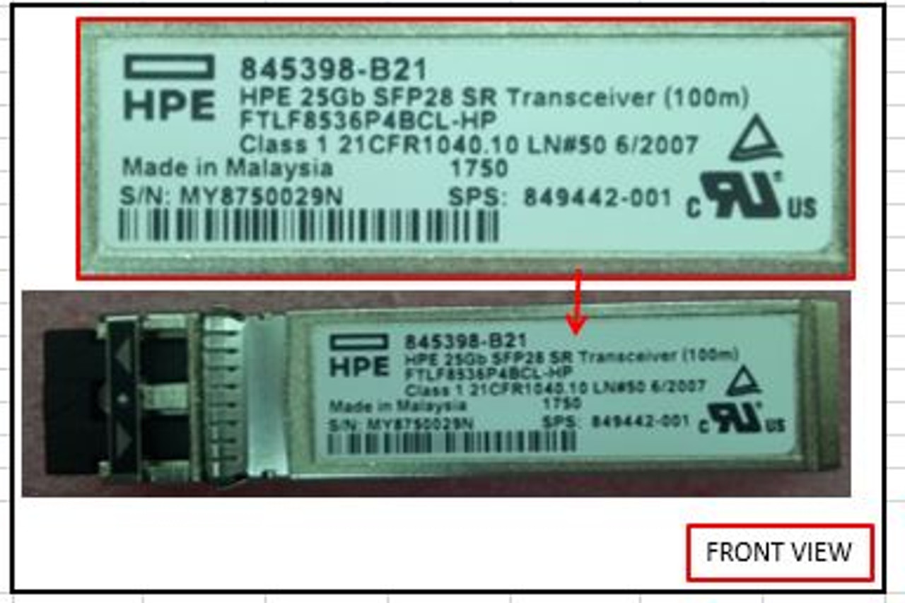 HPE 25Gb SFP28 SR 100m LCトランシーバー 845398-B21