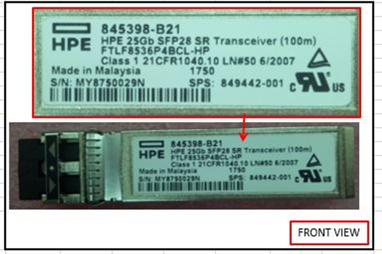 HPE 849442-001 25Gb SFP28 LC SR 100m Transceiver Module, Wholesale 