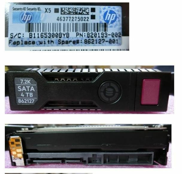 HPE MB004000GWFWB-SC 4TB 7200RPM 3.5in SATA-6G Midline G8 G9 G10