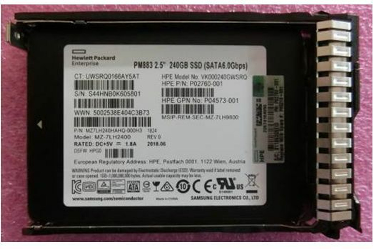 HPE VK000240GWSRQ-SC 240GB 2.5in DS SATA-6G Read Intensive G9 G10