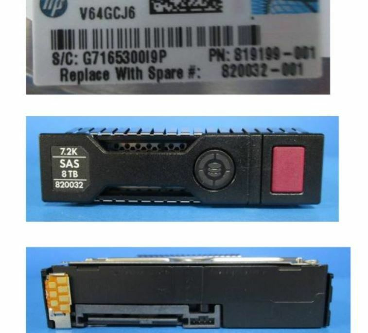 HPE 819201-B21 8TB 7200RPM 3.5in DS SAS-12G SC Midline G10 HDD