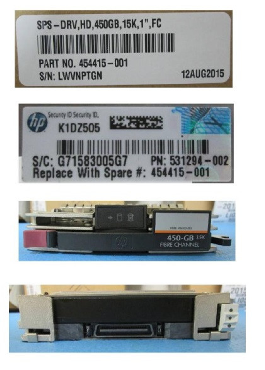 HPE EVA BF450DAJZR 450GB 15kRPM 1-inch 2/4Gbps Fibre Channel HDD
