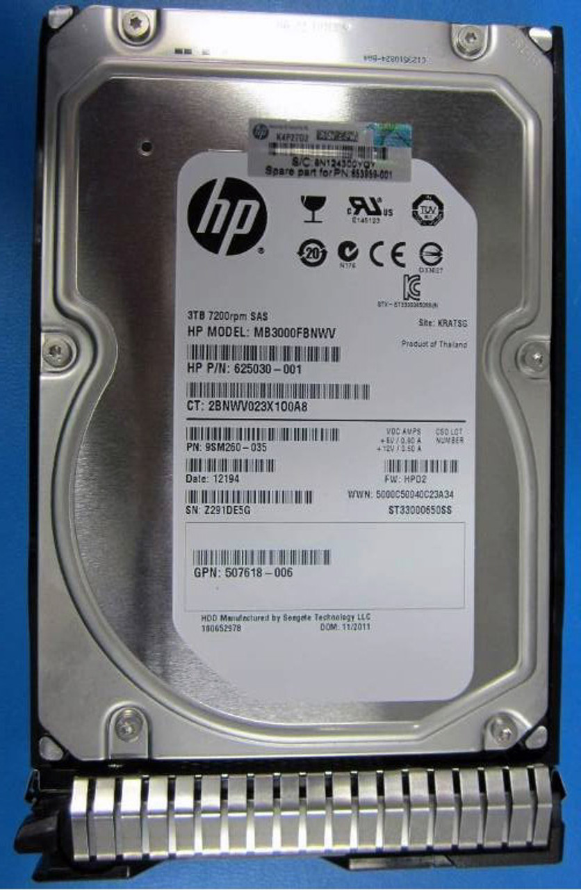 HPE 3TB 7200RPM 3.5in SAS-6G Midline G8 G9 HDD, Wholesale MB3000FCZGK-SC, Price MB3000FCZGK-SC
