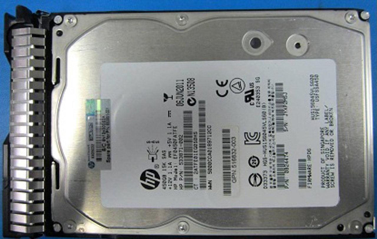 HPE 652615-B21 450GB 15kRPM 3.5in SAS-6G SC Enterprise G8 G9 HDD