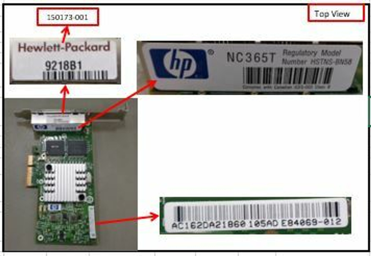 HPE 593743-001 NC365T 4-Port 1Gb Ethernet G6 G7 G8 Server Adapter