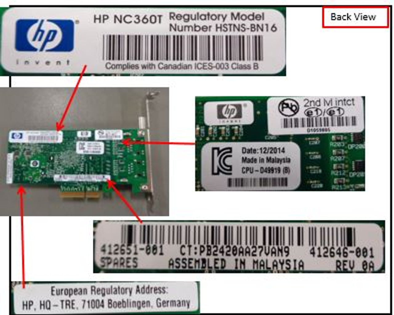 HPE 412646-001 1Gbps Dual Port PCIe-1.0a Network Adapter for G4-G7