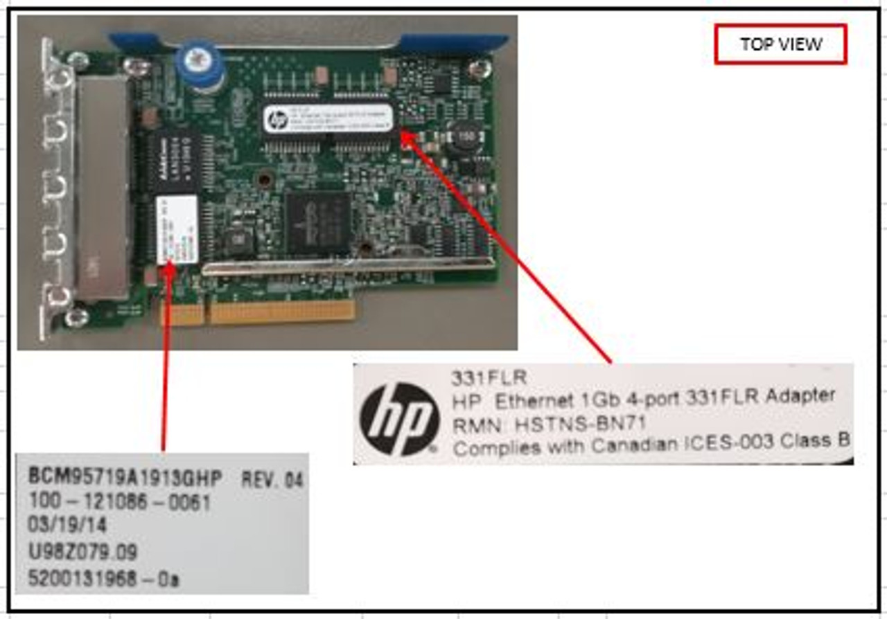 HPE 634025-001 1GB 4-Port PCIe-2.0 Wired Network Adapter for
