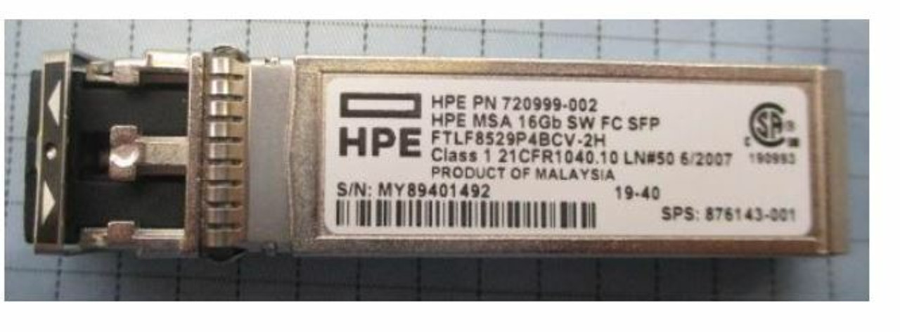 HPE MSA FTLF8529P4BCV-2H 16Gb Short Wave FC SFP+ 4-Pack 