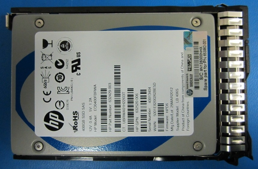 SAS SSD 400GB 5台 ジャンク HPE サーバー用 HPE 632429-003-SC 400GB 2.5in SAS-6G Enterprise Performance G8 G9