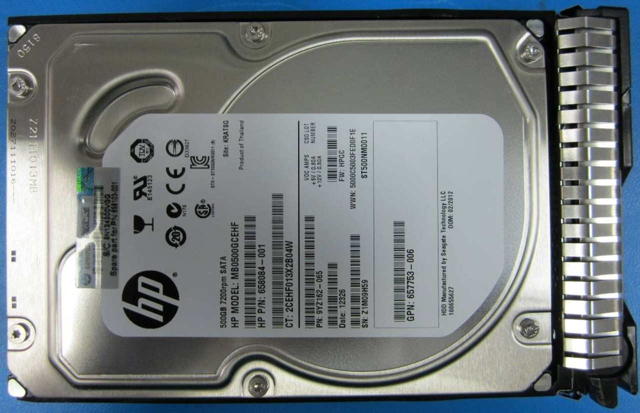 HPE 657753-006 500GB 7200RPM 3.5in SATA-6G SC Midline G8 G9 HDD