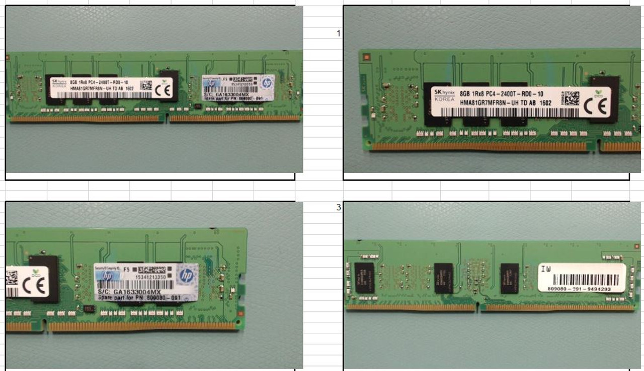 HPE 809080-091 8GB DDR4 2400MHz ECC Reg DDR4 SDRAM G9 Memory