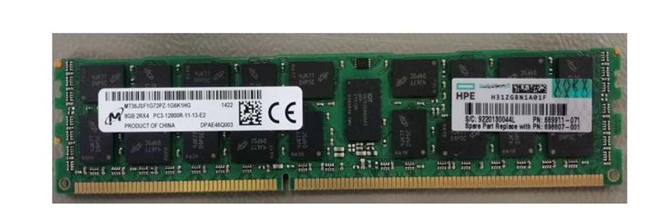 HPE 689911-071 8GB 2-Rank x4 DDR3-1600MHz CL11 Registered Memory 