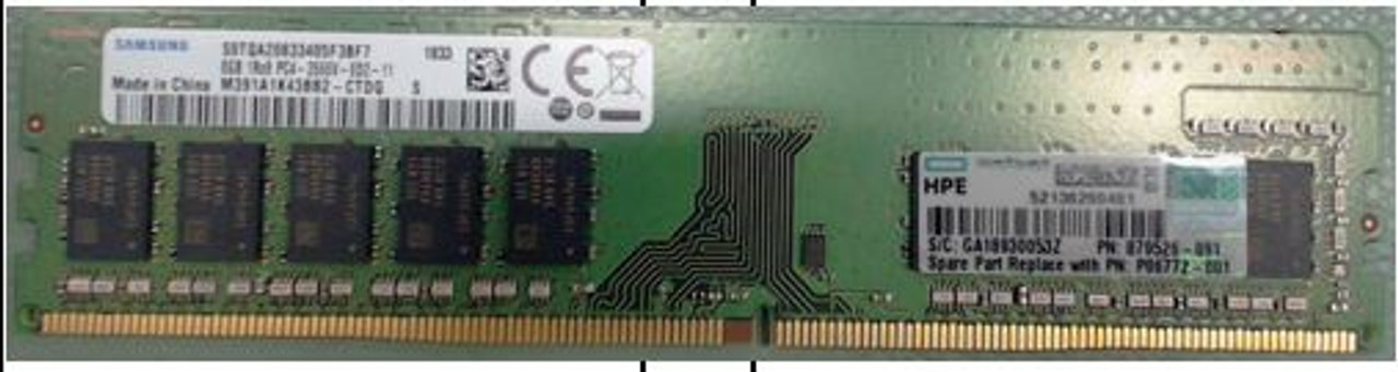 HPE 879526-091 8GB 1-Rank x8 DDR4-2666MHz CL19 Unbuffered Memory