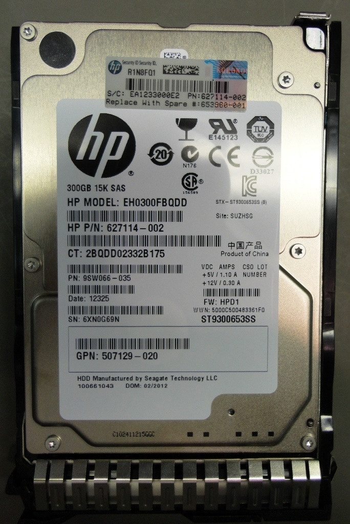 HPE EH0300FCBVC-SC 300GB 15kRPM 2.5inch SAS-6G SC Enterprise G8 G9