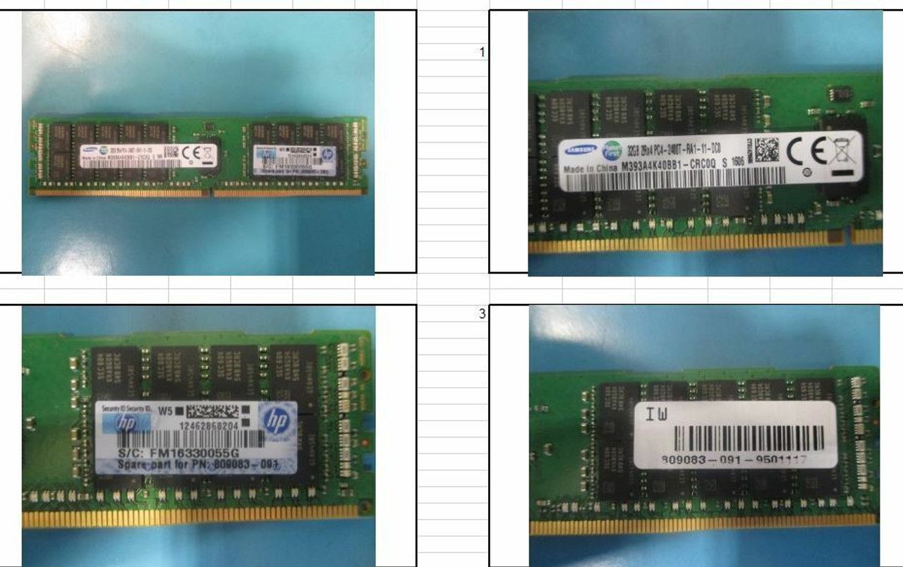 HPE 805351-B21 32GB 2400MHz 288P Dual Rank ECC Reg DDR4 Memory for