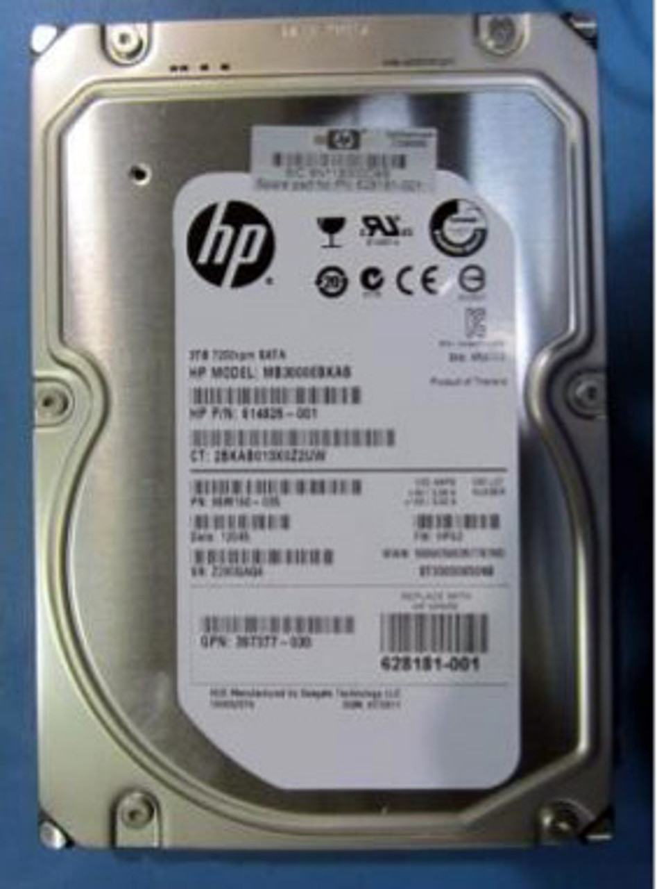 HPE 628063-B21 3TB 7200RPM 3.5in SATA-3G Midline G4-G7 HDD