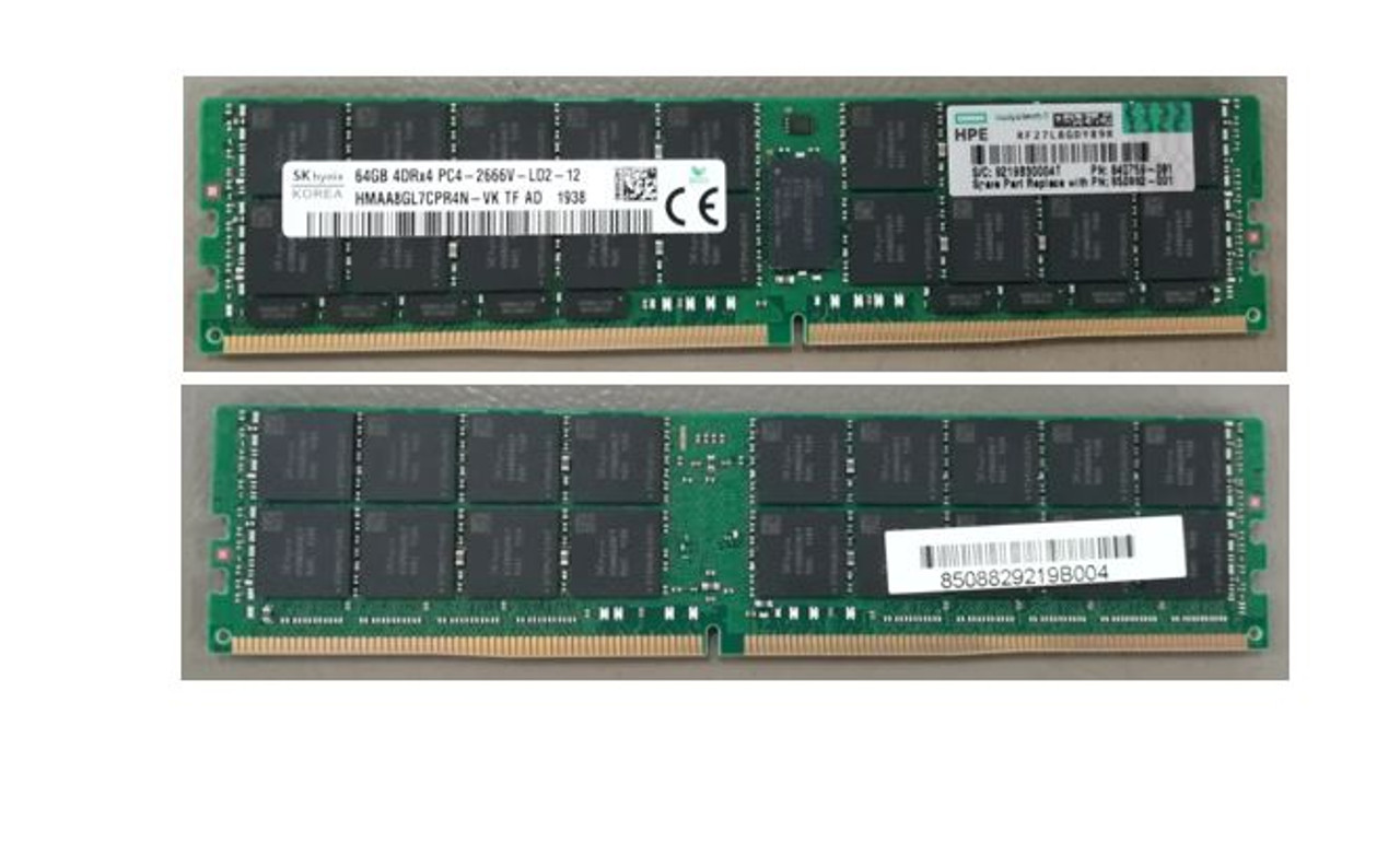 HPE 850882-001 64GB Quad Rank DDR4-2666 CL19 ECC Reg DDR4 SDRAM 